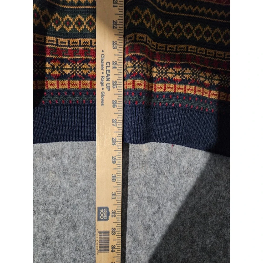Scandia Woods Sweater Mens 3XL Fair Isle Mock Neck Cotton Blend